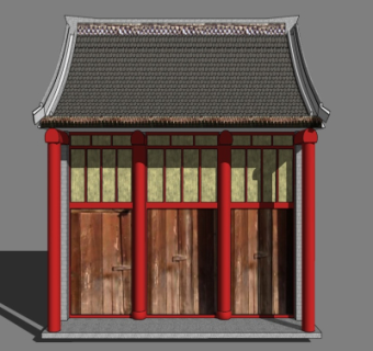 中式古建民房su模型