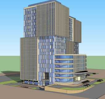 现代办公楼su模型