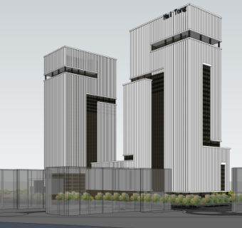 现代办公楼su模型