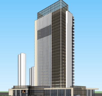 现代高层写字楼su模型