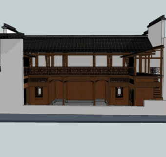 中式古建西递尚德堂su模型