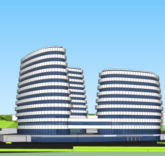 现代办公楼su模型