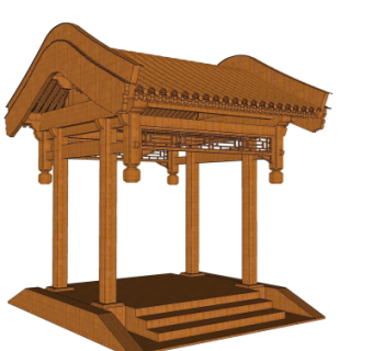 中式牌坊门头免费su模型