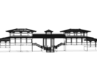 中式古建亭su模型