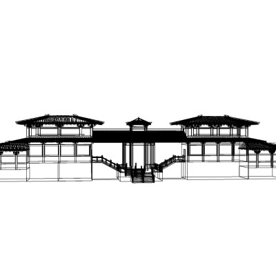 中式古建亭su模型