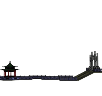 中式小亭子免费su模型