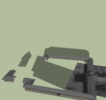 中式古院子su模型