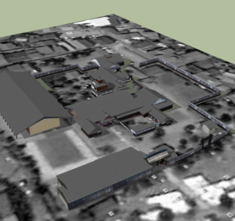 中式住宅鸟瞰规划su模型