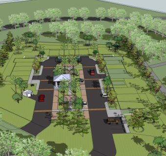 现代停车场鸟瞰规划su模型