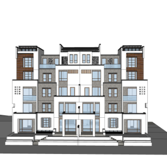 现代洋房外观su模型