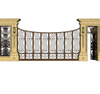 现代公园入口免费su模型