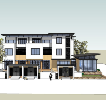 现代办公楼外观su模型