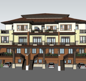 欧式独栋住宅su模型