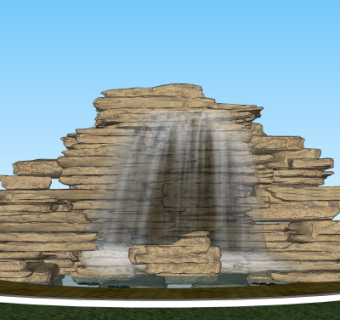 自然风叠石假山su模型