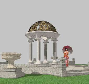 欧式凉亭su模型