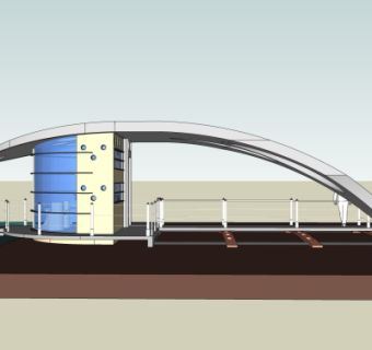 现代小区大门su模型