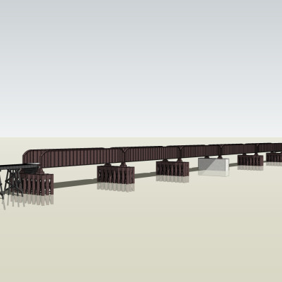 工业风桥梁su模型