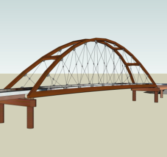 现代跨河大桥免费su模型
