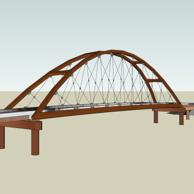 现代跨河大桥su模型