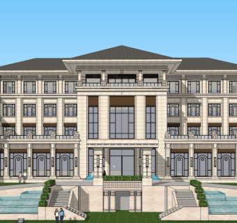 新古典酒店su模型