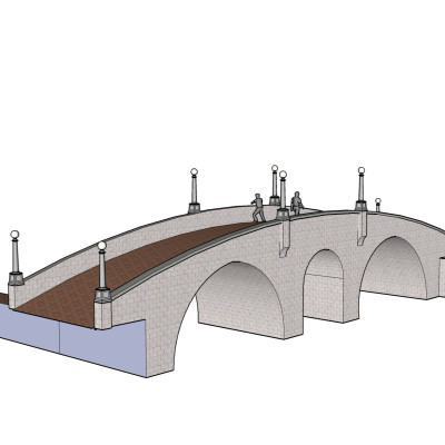 现代石拱桥su模型