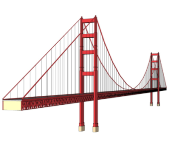 现代跨河大桥免费su模型