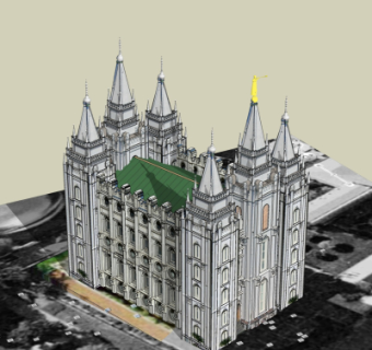 欧式古典教堂su模型