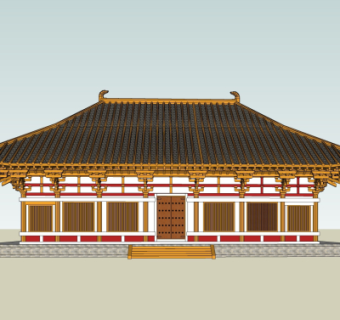 中式古建殿宇su模型