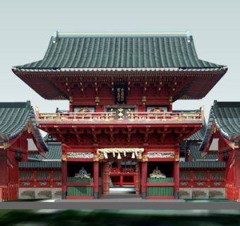 中式殿宇su模型