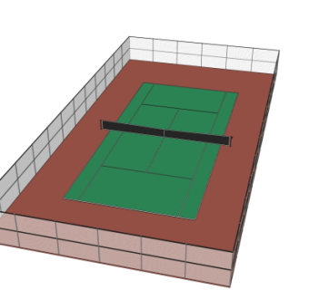 现代网球场su模型