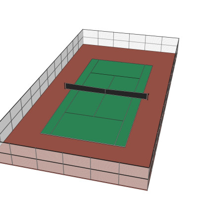 现代网球场su模型