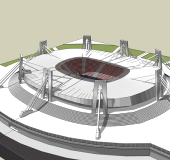 现代体育馆su模型