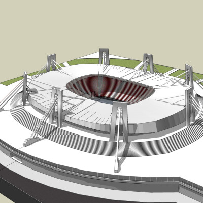 现代体育馆su模型