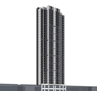 现代高层公寓楼su模型