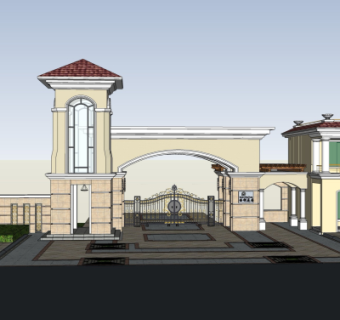 欧式园林大门免费su模型