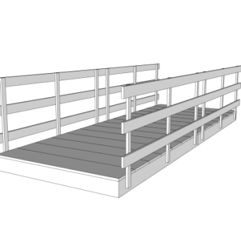 现代木桥免费su模型