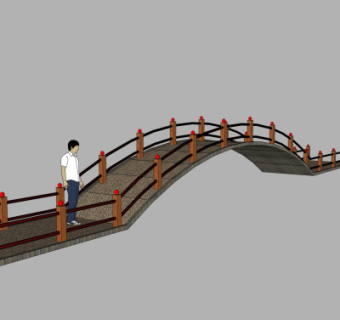 现代拱桥免费su模型