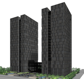 现代办公楼su模型