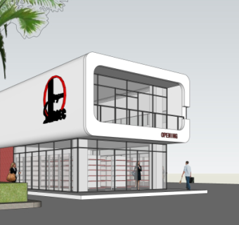 现代办公楼su模型