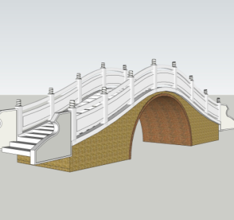 现代拱桥免费su模型