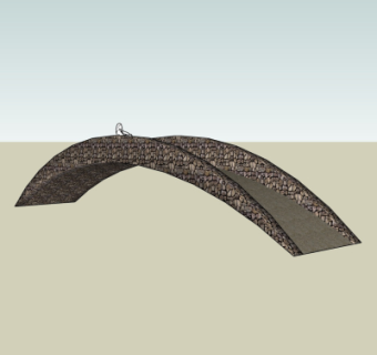 现代石拱桥免费su模型