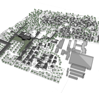 现代别墅鸟瞰规划su模型