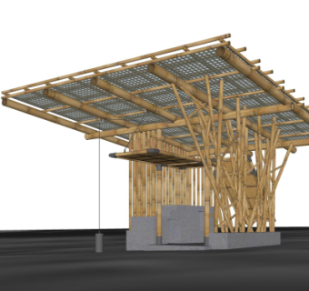 现代竹子凉亭su模型