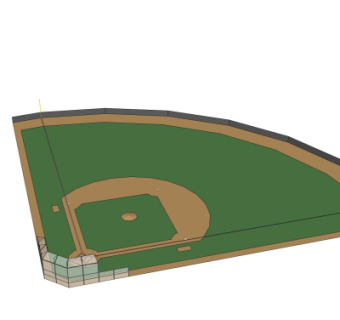 现代棒球场su模型