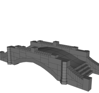 现代石拱桥免费su模型