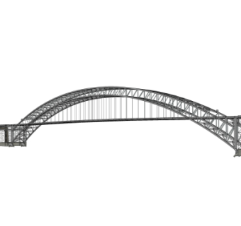 现代钢结构公路桥免费su模型