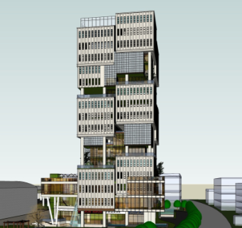 现代办公楼su模型