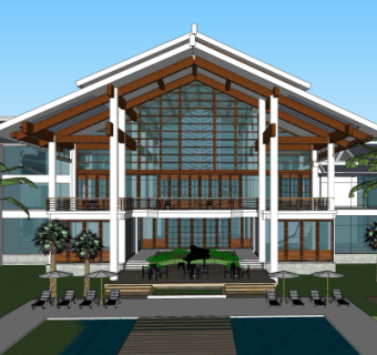 现代酒店su模型