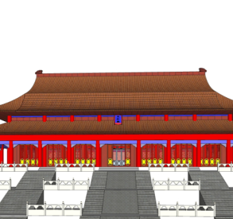 中式古建殿宇su模型