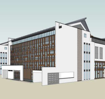 新中式酒店su模型